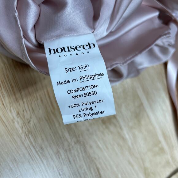 House of CB London NWT Myrna Cowl Neck Corset Slip Dress Crystal Satin Size XS+ - Picture 13 of 15